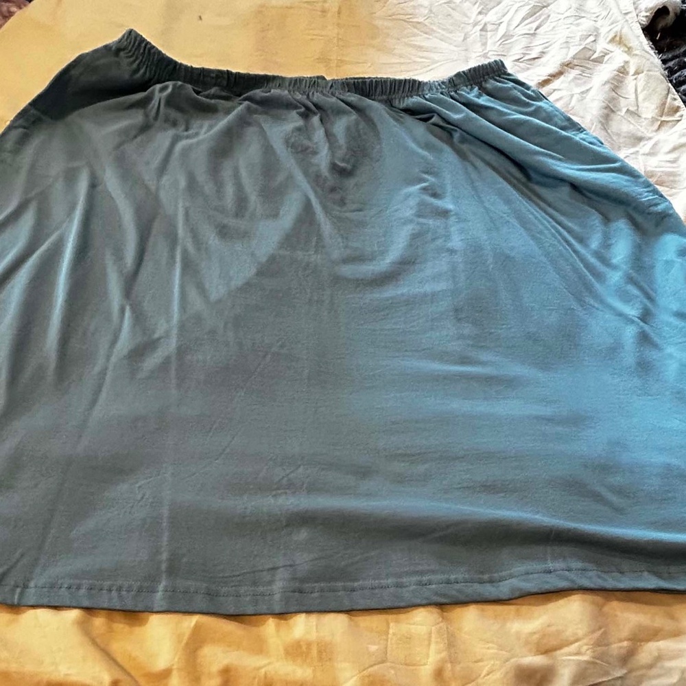 100% COTTON SKIRT, TEAL BLUE, SIZE 5X, LONG LENGTH, WIDE & FLOWING, POCKETS,